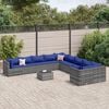 vidaXL Set Divano da Giardino 10 pz con Cuscini Grigio in Polyrattan