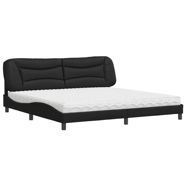 vidaXL Letto con Materasso Hvar Nero 200x200 cm in Similpelle