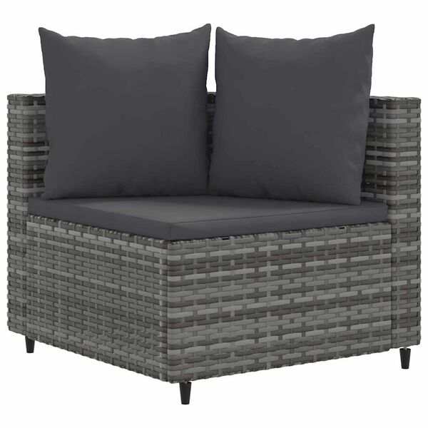 vidaXL Set Divano da Giardino 6 pz con Cuscini Grigio in Polyrattan