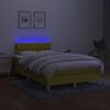 vidaXL Letto a Molle con Materasso e LED Verde 120x200cm in Tessuto