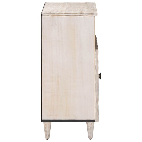 vidaXL Credenza Bianco 60 x 33,5 x 75 cm Legno di mango massello