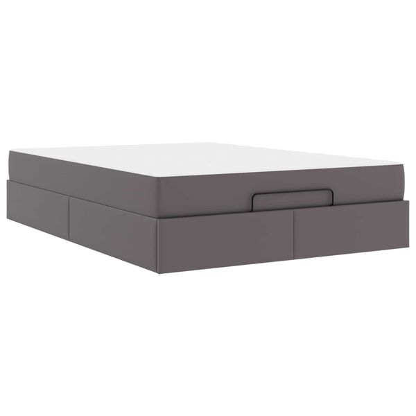 vidaXL Struttura letto con materasso con materasso 2 pcs Grigio PVC