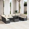vidaXL Set Divano da Giardino con cuscino 11 pcs Nero polyrattan