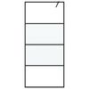 vidaXL Parete Doccia Walk in Nera 90x195 cm Vetro Semi Smerigliato ESG