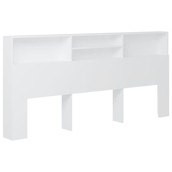 vidaXL Testiera con Contenitore Bianco 220x19x103,5 cm