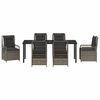 vidaXL Set da Pranzo per Giardino 7 pcs Grigio polyrattan