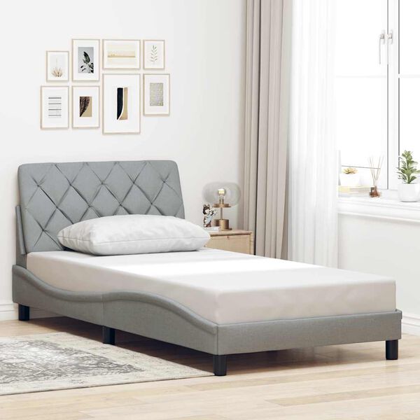 vidaXL Giroletto senza Materasso Grigio Chiaro 100x200 cm Tessuto