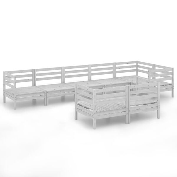 vidaXL Set Salotto da Giardino 8 pz in Legno Massello di Pino Grigio