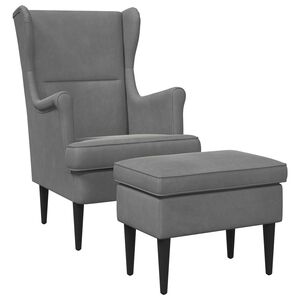 vidaXL Poltrona con Ottomano 2 pz Grigio Scuro Velluto