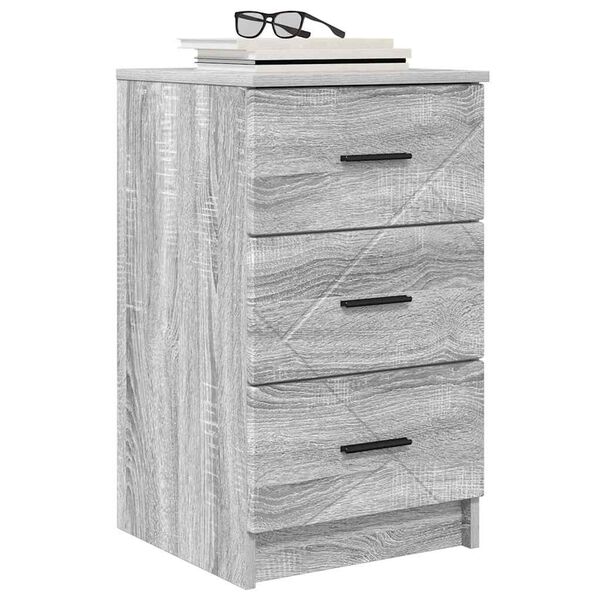 vidaXL Armadio da Notte con cassetto Grigio sonoma 38 x 38 x 66 cm