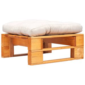 vidaXL Ottomana da Giardino a Pallet con Cuscino Sabbia Legno Marrone