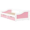 vidaXL Dormeuse 2 Cassetti senza Materasso Bianco&Rosa 90x200 cm IRUN