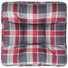 vidaXL Cuscino per Pallet a Quadri Rossi 50x50x12 cm in Tessuto