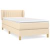 vidaXL Giroletto a Molle con Materasso Crema 100x200 cm in Tessuto