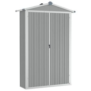 vidaXL Capanno da Giardino Grigio 116x45x175 cm in Acciaio Zincato