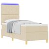 vidaXL Letto a Sorgente LED con materasso Crema 80 x 200 cm Tessuto