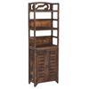 vidaXL Vetrina Marrone Scuro 46x24x140 cm Legno Massello di Paulonia