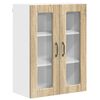 vidaXL Mobile in vetro da parete PORTO Rovere Sonoma 60 x 31 x 80 cm