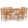 vidaXL Set da pranzo da giardino 7 pz 140x80 cm in legno massello di teak