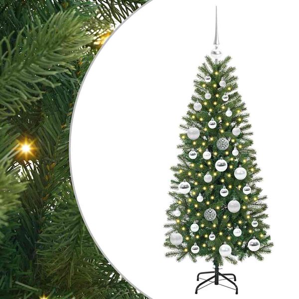 vidaXL Albero di Natale artificiale con 150 LED Verde 120 cm PE e PVC