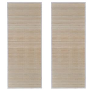vidaXL Tappeti Rettangolari in Bamb&ugrave; Naturale 2 pz 120x180 cm