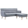 vidaXL Divano a L Rivestito in Tessuto 171,5x138x81,5 cm Grigio Chiaro