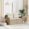 vidaXL Divano da giardino Beige 121 x 62 x 69cm polyrattan