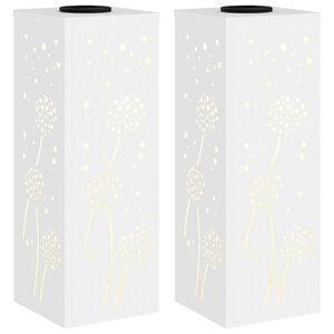 vidaXL Faro LED solare per sentieri 2 pz Bianco caldo 18 x 18 x 50 cm