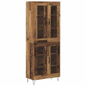 vidaXL Credenza Legno vecchio 69,5 x 34 x 180 cm Legno multistrato