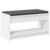 vidaXL Panca per ingresso con cuscino Bianco 83 x 38 x 45 cm