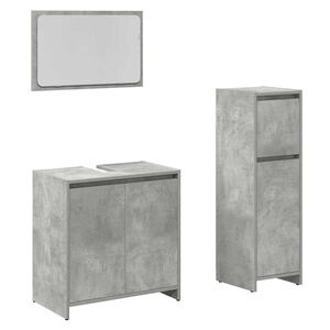 vidaXL Set Mobili da Bagno 3 pz Grigio Cemento in Legno Multistrato