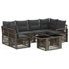vidaXL Set Divano da Giardino 7 pz Grigio e Grigio Scuro polyrattan
