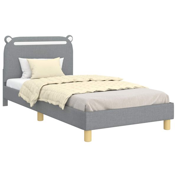 vidaXL Struttura letto bambini con testata Grigio chiaro 90 x 200 cm