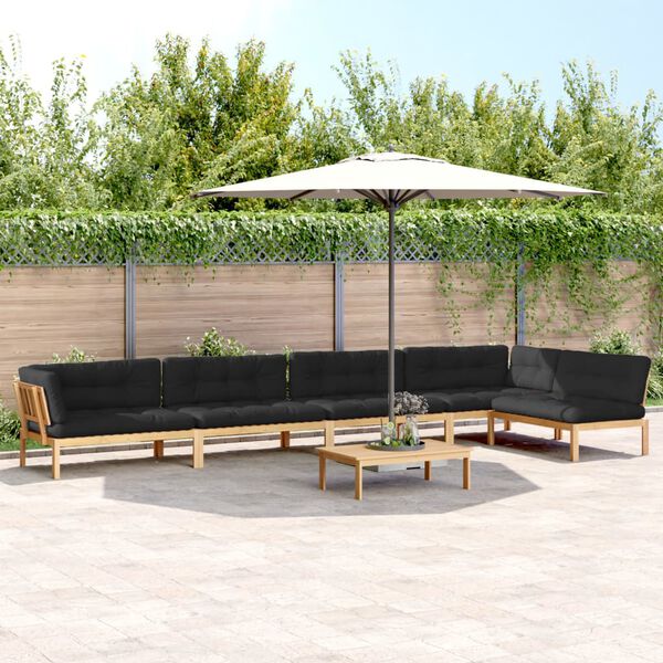 vidaXL Set Divano Pallet da Giardino 6 pz con Cuscini Massello Acacia