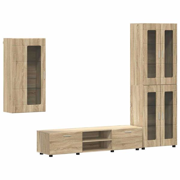 vidaXL Set mobile TV con porta FLORIN Rovere Sonoma Legno multistrato