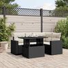 vidaXL Set Divani da Giardino 5 pz con Cuscini in Polyrattan Nero