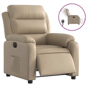 vidaXL Poltrona Reclinabile Elettrica Cappuccino in Similpelle