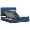 vidaXL Letto con contenitore LED e materasso Blu 180 x 200 cm Tessuto