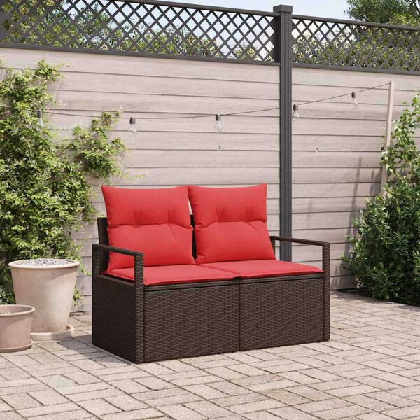 vidaXL Divano da giardino con cuscino 120 x 62 x 69 cm. polyrattan