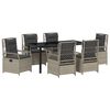 vidaXL Set da Pranzo per Giardino 7 pz Grigio chiaro polyrattan