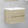 vidaXL Set Mobili da Bagno Rovere Sonoma in Legno Multistrato