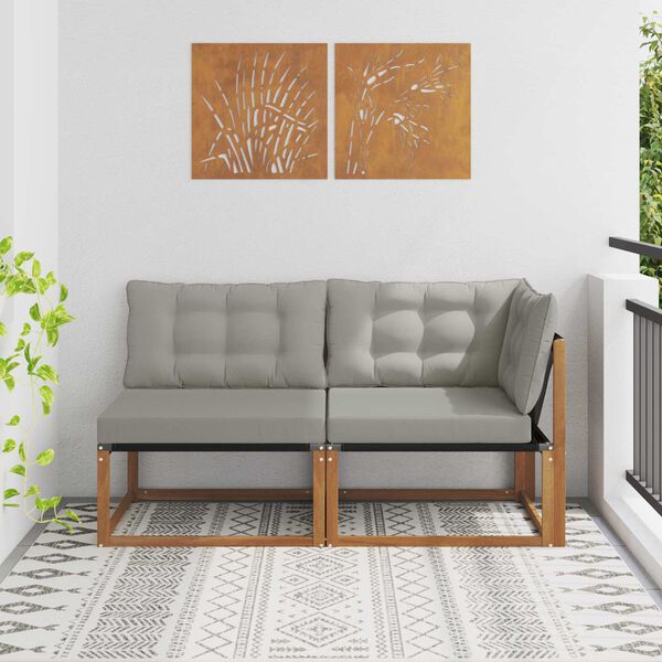 vidaXL Divano modulare da esterno e angolare 2 Pezzo Naturale