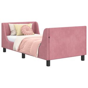 vidaXL Struttura letto bambini con testata Rosa 80 x 160 cm Velluto