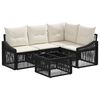 vidaXL Set Divano da Giardino 5 pcs Nero polyrattan