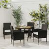 vidaXL Set da Pranzo per Giardino 5 pz in Polyrattan Nero