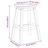 vidaXL Sgabello da bar 2 pcs Bianco 52 x 43 x 73.5cm HDPE