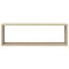 vidaXL Mensole Cubo 6pz Bianco Rovere Sonoma 80x15x26,5cm Multistrato
