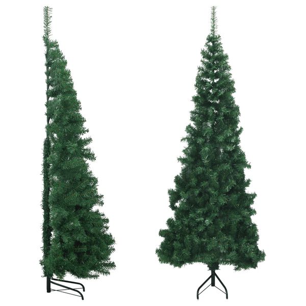 vidaXL Albero di Natale per Angolo con Supporto Verde 240 cm in PVC