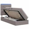 vidaXL Letto con contenitore LED e materasso Tortora 90 x 200 cm