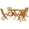 vidaXL Set Pranzo da Giardino Pieghevole 5pz Legno Massello di Acacia